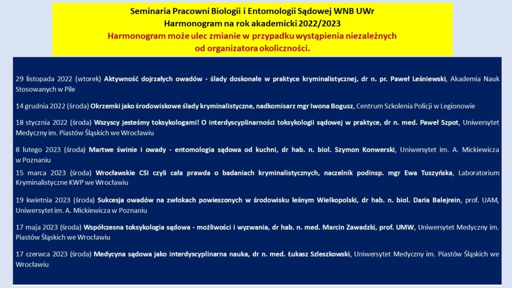 plan seminariów