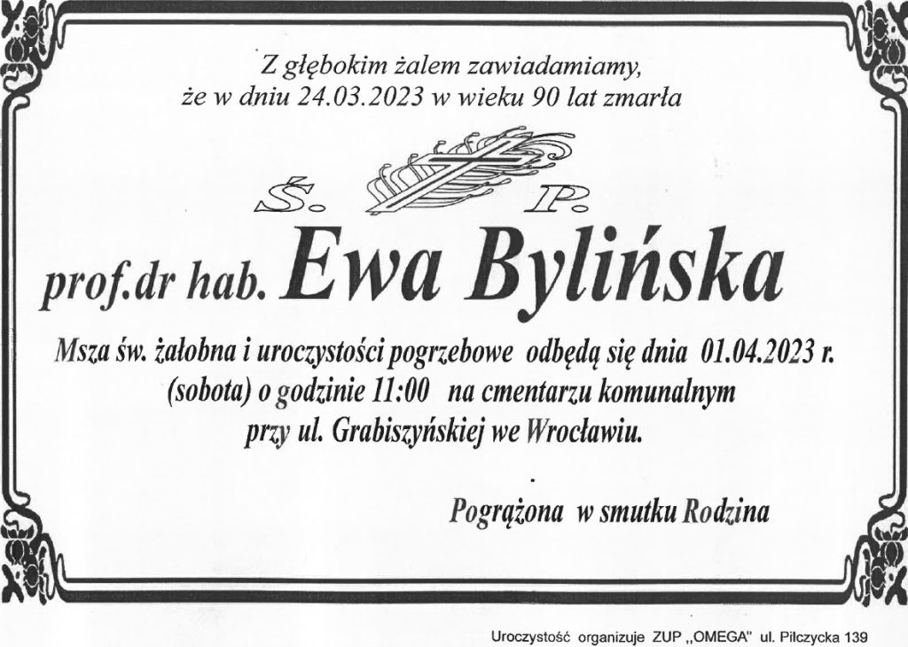 klepsydra prof. dr hab. Ewa Bylińska